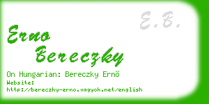 erno bereczky business card